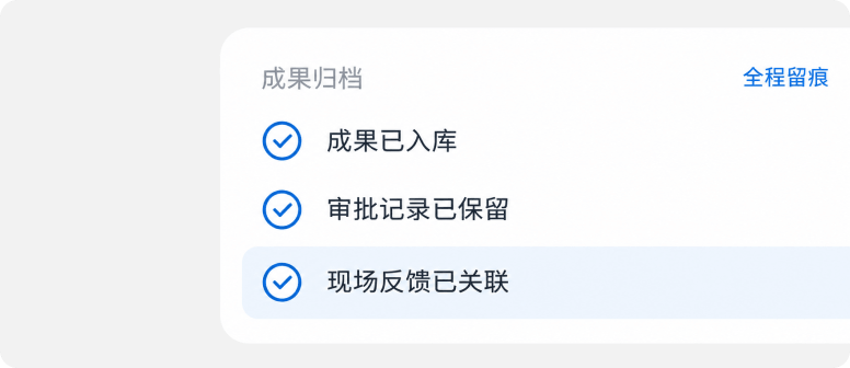 沉淀可追溯成果
